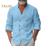 S&uuml;gis Kevad Meeste S&auml;rk Kahepoolne P&uuml;stkrae Kampsun Pikkade Varrukatega V-kaelus Vabaaja Igap&auml;evane Riietus Kontori &Auml;ri &Uuml;laosa S taevasinine v&auml;rv