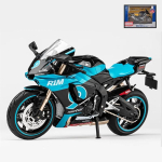 1/12 Yamaha YZF-R1M Sulamist V&otilde;idus&otilde;idu Mootorratta Mudel Simulatsioon Valatud Metall Maastiku Mootorratta Mudel Heli ja Valgustusega Laste M&auml;nguasi Kingitus ts&uuml;aan