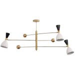 3 tulega tasakaalupommi ripats, sajandi keskpaiga modernne, t&ouml;&ouml;tlemata messingist Sputnik valgusti W: 40 H: 30 L: 40 Inches