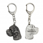 Romagna Water Dog, Lagotto Romagnolo - Silver-plated key ring with dog, handbag decoration, backpack pendant by Art-Dog brand