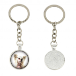 Chinese Crested Dog, Puff - keychain in a box, own photo, keychain pendant from Art-Dog brand h&otilde;be