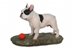 French Bulldog with ball - painted figurine, statue, figure, made by the artist, brand Art-Dog