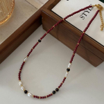 Prantsuse etnilise stiiliga Ankara ahhaadist helmestega kaelakee, kaelakee, naiste retrospekter, mitmek&uuml;lgne mageveep&auml;rliga kampsun kett