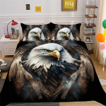 Kotka voodipesukomplekt poistele ja meestele, udusulekatte katted, padjap&uuml;&uuml;rid 2/3 tk, King Queen voodi 3D tr&uuml;kitud loomakatte komplekt AU Single 140x210cm