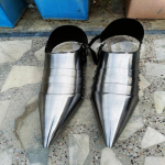 Gooti Sabaton soomussaapad Keskaegsed jalgakaitsesoomused LARP-kost&uuml;&uuml;m, Fantaasia Cosplay, SCA soomus