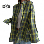 Naiste s&auml;rgi rev, pikkade varrukatega klapitaskud, &uuml;herealine s&auml;rk, ruuduline tr&uuml;kiga, vabalt hingav, mugav vabaaja s&auml;rk XL roosa