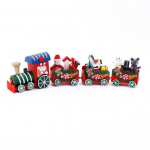 Mini j&otilde;ulurongi puidust rongide ornament koos mini lumememmedega, j&otilde;uluteemaline rongilaua kaunistus M&auml;ngurongi kingitused lastele A