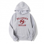 Noorte kuninglike Hillerska Skolani kapuuts Hillerska Skolan Unisex kapuutsiga dressipluus Graafilised pusad pikkade varrukatega pullover telesaadete topid S