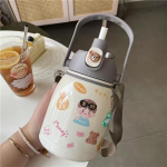 Suure mahutavusega 1000 ml kuumuse s&auml;ilitamise tass roostevabast terasest kuumuse s&auml;ilitamise tass Lovely Cartoon k&uuml;lma s&auml;ilitustass kaasaskantav tass