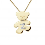 LEA &; ARTHUR - Laste ripatsi motiiv (KARUPOEG) kollaseks kullatud ja; (T&auml;ht Z) H&otilde;bedane 925 tuhandeid roodiumiga kaetud