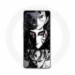 Coque Maniacase pour Xiaomi Redmi Note 12 Pro 5G Sangoku Naruto Luffy one piece Dragon Ball Z fond noir et blanc, anime manga