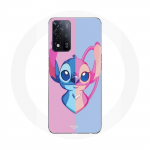 Coque Maniacase pour Oppo A93s 5G stitch et angel bleu et rose
