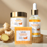 Turmeric FACIAL CREAM TURMERIC ESSENCE SOAP,TURMERIC FACIAL OIL S&eacute;fralls Facial care kit 3pcs/Set kollane