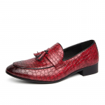 Moodsad Punase Krokodillimustriga Mokassiinid Luksusbr&auml;ndi Tutt Paks Tald Terav Nina Vabaaja Jalatsid Slip-on Oxford Kingad Meeste Kingad Mokassiin 38