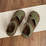 Preppy Bun Head Roman Sandals for Women Soft Soled Summer One-line Casual Beach Shoes for Women 35 roheline