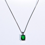 6*8mm nanosmaragd 45cm 925 sterlingh&otilde;bedane ovaalne moeehte kaelakeed roheline