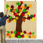 S&uuml;gis t&auml;nup&uuml;ha puu meisterdamise komplekt, eemaldatavad lehtornamendid, vildist DIY seinale riputatavad vahtralehe kaunistused. mitmev&auml;rviline