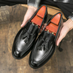 Mood Klassikalised Meeste Vabaaja Loaferid S&otilde;idukingad Moccasin Mood Meeste Mugavad S&uuml;gisesed Nahkkingad Meeste Laisad Tuttidega Kleidikingad 6 must