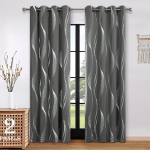 1 tk &uuml;lit&auml;psed h&otilde;bedase reljeefse lainemustriga pimendavad kardinad, mis blokeerivad valgust ja hoiavad soojust, sobivad ideaalselt k&otilde;ikidesse tubadesse 132X160cm&Grommet Top tumehall v&auml;rv