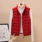 Uus Vest Kerge Sulevest Naiste Suur Suurus P&uuml;stkrae &Otilde;huke &Otilde;mblusteta Integreeritud Kerge Jakk Sulejakk Vooder M tumepunast v&auml;rvi