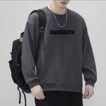 Tr&uuml;kitud s&uuml;gistalvine kampsun meeste kevad ja s&uuml;gis 2024 Korea uus &uuml;mmargune kaelus, vaba topp &scaron;ikk Hongkongi stiilis trendikas M must