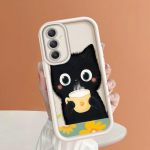 Pehme silikoonist ruudukujulise redeliga printimismustriga telefoni korpus T&auml;iskaanega kaamera p&otilde;rutuskindel kaitse kummist &uuml;mbris Samsungile Samsung M21 must