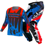 motokrossi k&auml;igukomplekt lastele 4 5 6 7 8 9 10 11 12 13 aastat Noor laps Mootorrattapoiss t&uuml;druk Jersey Pant Kits v&otilde;istluskost&uuml;&uuml;m Off-road Enduro MX MTB XXL-28 blue