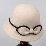 Elegantne prantsuse stiilis villane fedora m&uuml;ts naistele - S&uuml;gis-talvine &scaron;ikk kerge vildist paelaga kalurim&uuml;ts ONE SIZE