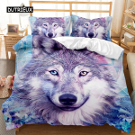 Hundi tekkikate komplekt Loomamustriga voodipesu komplekt Lahe metsloomade tekikate Lastele Sillerdav sinine Metsik hunt Pol&uuml;ester Tekikate EU single(135x200cm) gray