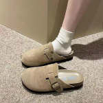 2024 Kevad Naiste Kinnise Varbaga Sussid Suede Nahast Klotsid Sandaalid Naistele Retro Mood Aia Muul Klotsid Slaidid 41 vaarika