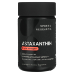 Sports Research, Astaksantiin, Kolmekordne Tugevus, 12 mg, 60 pehmet kapslit