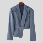 INCERUN Kevadised meeste pikkade varrukatega v&ouml;&ouml;bleiser Ebaregulaarsed l&uuml;hikesed mantlid S