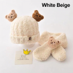 Talvine soe Laste Sall M&uuml;ts Pehme Laste K&otilde;rvakaitse M&uuml;ts Poiss T&uuml;druk &Otilde;uesuusa Tuulekindel kapuuts Beanid Lambafliis Kaelus Snood 1PCS