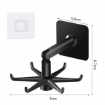 Multifunktsionaalne Rotary Hook K&ouml;&ouml;k Hook 360-kraadine Kuue k&uuml;&uuml;nega &otilde;mblusteta konks Kodu Punch-free mitme stseeni konks 1PC must