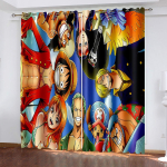 One Piece koomiksitr&uuml;kiga 100% pol&uuml;ester kardinad elutuppa magamistuppa pimenduskardinateks k&ouml;&ouml;gitarvikud j&otilde;ulukingitused 100x140cm
