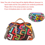 Nahast Geomeetrilise Mustriga Mitmev&auml;rviline Patchwork K&auml;ekott Neetidega K&auml;ekott &Otilde;la- v&otilde;i Crossbody Kott Naistele
