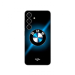 Coque Samsung Galaxy S25 Logo BMW noir et bleu brillant Maniacase