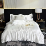 Luksuslik kullast mooruspuust siidist voodipesukomplekt Lohja tekikate Lameplekist padjap&uuml;&uuml;r Double Ru Europe Queen voodipesu tekikotid 150x200cm 3pcs