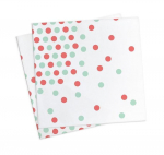 Serviettes - Scrapcooking Party - Confettis - 33cm - 20 pi&egrave;ces - Rouge et vert d'eau