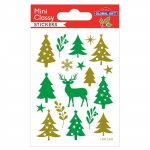 Stickers No&euml;l - Sapins et Renne &agrave; paillettes