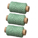 3 ficelles bicolore vert-blanc 35 m x &Oslash; 1 mm