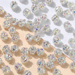 Galvaniseeritud h&otilde;bedane AB lillepalliga kivist vahehelmed, 6/8 mm, isetegemise k&auml;ev&otilde;ru tarvikud Type B, 6mm