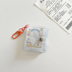 1/2-tolline hoidikutaskud, l&auml;bipaistev isetehtud mini-fotoalbumi v&otilde;tmehoidja, kaasaskantav fotode hoidja, v&otilde;tmehoidja oranž