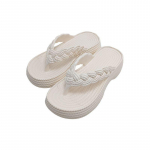 Pehme tallaga platvormiga pl&auml;tud naiste klamber varvas Eva libisemiskindlad pilvesussid naiste 2024 suvine paksu p&otilde;hjaga vannitoa liugused sandaalid 36-37