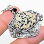 Dalmation Jasper, Spinel 925 Sterling Silver Jewelry Pendant 2.17 q6g71