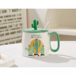 K&otilde;rge v&auml;limusega armas kaktusetaime multikas k&auml;epidemega veetassiga keraamiline kohvitass p&auml;rastl&otilde;unateekruus 301-400ml