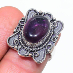 Sage Amethyst Handmade 925 Sterling Silver Jewelry Ring Size 7 q6u12