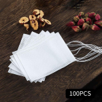 100 tk. &Uuml;hekordselt kasutatavad teepakid koos String Heal Sealiga Mittekootud riidest teefiltrikott &uuml;rtide lahtiste teen&otilde;ude v&uuml;rtside filtrikottide jaoks 5.5cmx7cm valge