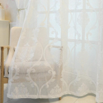 Lilledega tikitud l&auml;bipaistvad kardinad magamistoa ja elutoa kaunistamiseks, elegantne lillemuster, masinpestav 100*200CM