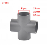 Sisediameeter 20 25 32mm PVC Toru &Uuml;hendusmuhv Sirge P&otilde;lv Tee Vee Toru Adapter Kodu Isetegemine Toru 3 4 5 6 Viisi I.D 32mm